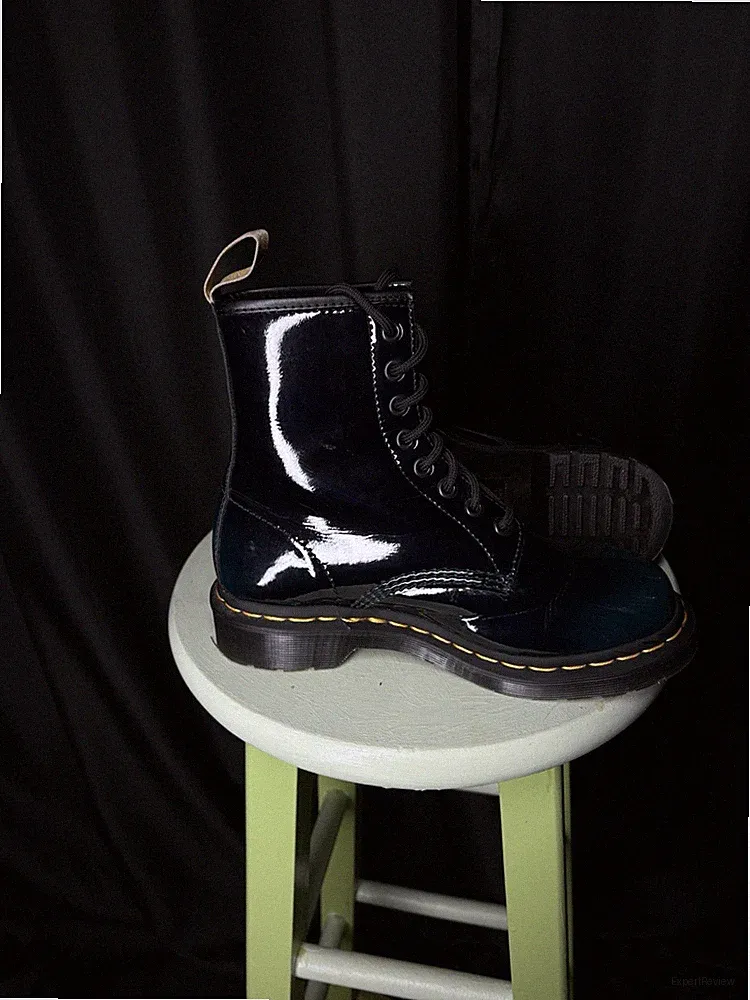 Dr. Martens Patent Leather Combat Boots Blue Black Lace Up US Men’s 6 EU 38